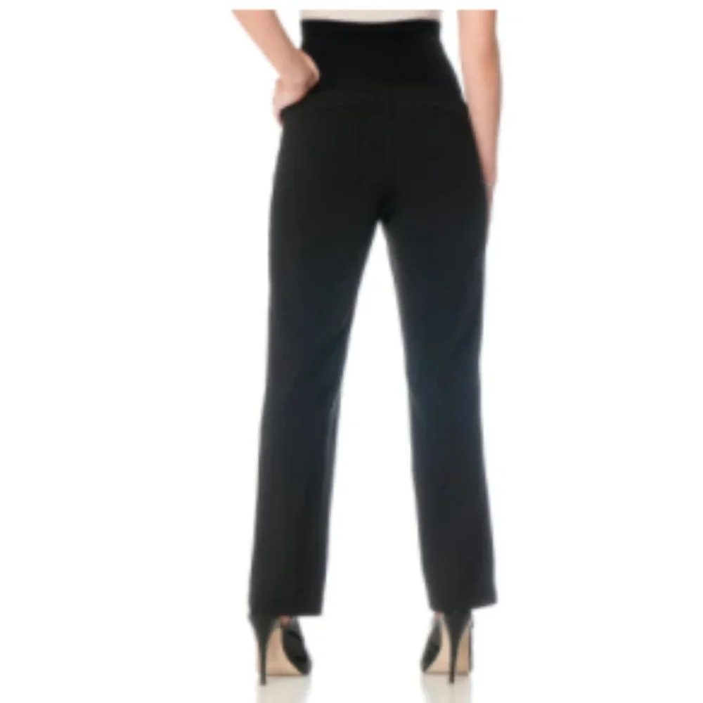 Motherhood Maternity Petite Stretching Suiting Straight Leg Pant Black P…